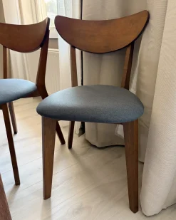 Set di 2 sedie da pranzo ERIE Legno Marrone scuro/Grigio