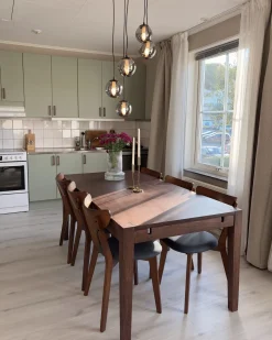 Set di 2 sedie da pranzo ERIE Legno Marrone scuro/Grigio