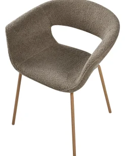 Set di 2 sedie da pranzo ELMA Bouclé Tortora