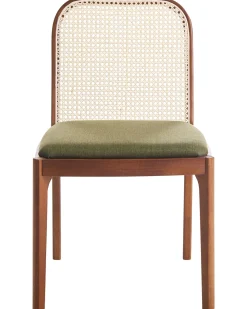 Set di 2 sedie da pranzo EDINA Tessuto Marrone/Verde