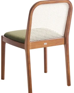 Set di 2 sedie da pranzo EDINA Tessuto Marrone/Verde