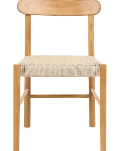 Set di 2 sedie da pranzo EAGAN Legno Marrone chiaro/Beige