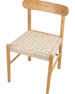 Set di 2 sedie da pranzo EAGAN Legno Marrone chiaro/Beige