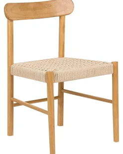 Set di 2 sedie da pranzo EAGAN Legno Marrone chiaro/Beige