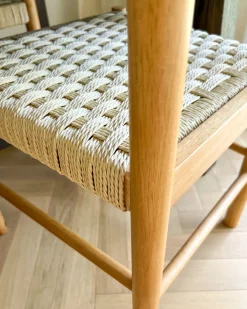 Set di 2 sedie da pranzo EAGAN Legno Marrone chiaro/Beige