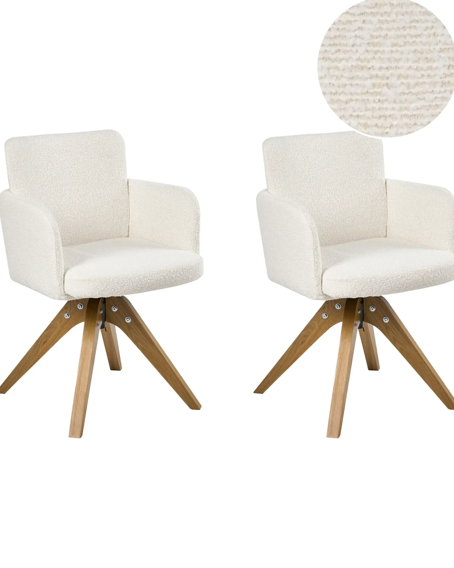 Set di 2 sedie da pranzo EVELYN Bouclé Bianco sporco