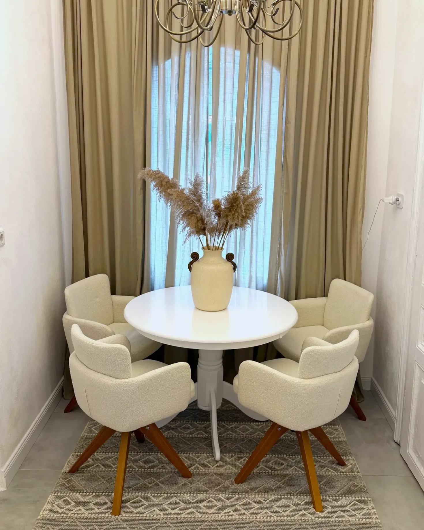 Set di 2 sedie da pranzo EVELYN Bouclé Bianco sporco