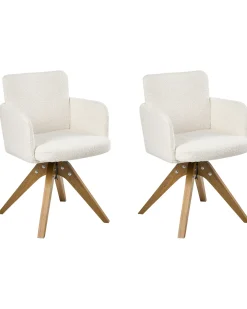Set di 2 sedie da pranzo EVELYN Bouclé Bianco sporco