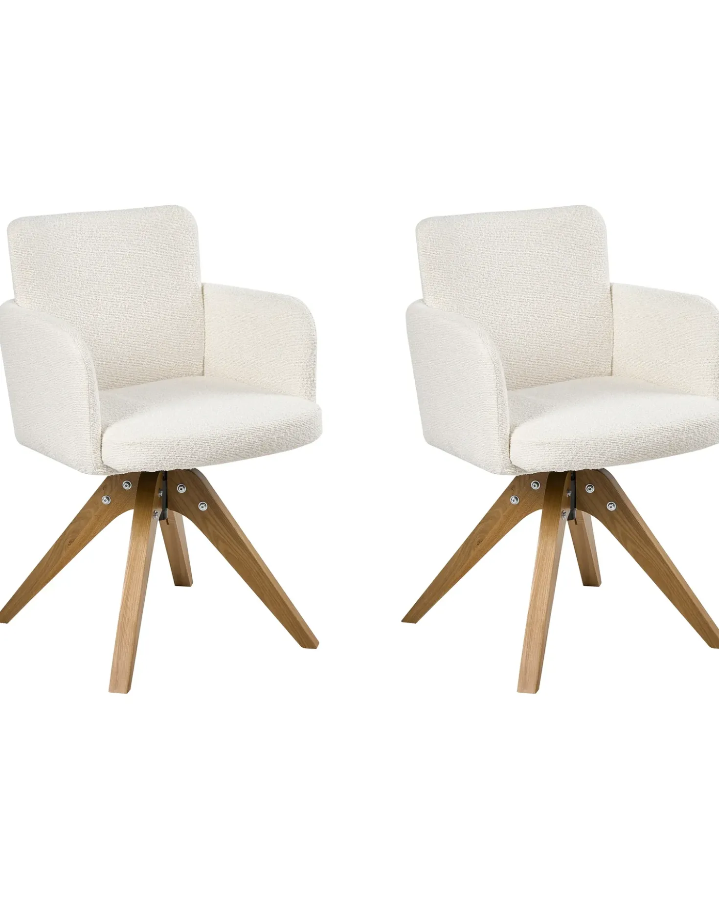 Set di 2 sedie da pranzo EVELYN Bouclé Bianco sporco