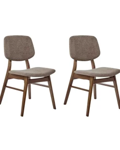 Set di 2 sedie da pranzo ELAINE Bouclé Marrone scuro/Tortora