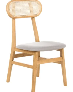 Set di 2 sedie da pranzo FALLON Legno Marrone chiaro/Grigio chiaro