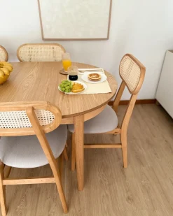 Set di 2 sedie da pranzo FALLON Legno Marrone chiaro/Grigio chiaro