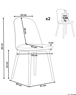 Set di 2 sedie da pranzo FOMBY Verde chiaro