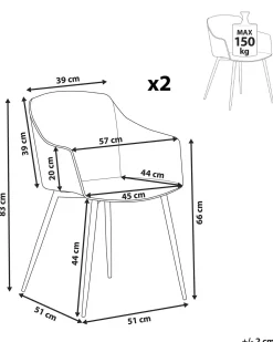 Set di 2 sedie da pranzo FONDA II Verde chiaro