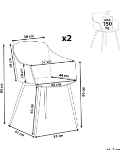Set di 2 sedie da pranzo FONDA Bianco