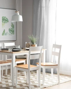 Set di 2 sedie da pranzo GEORGIA Legno Bianco