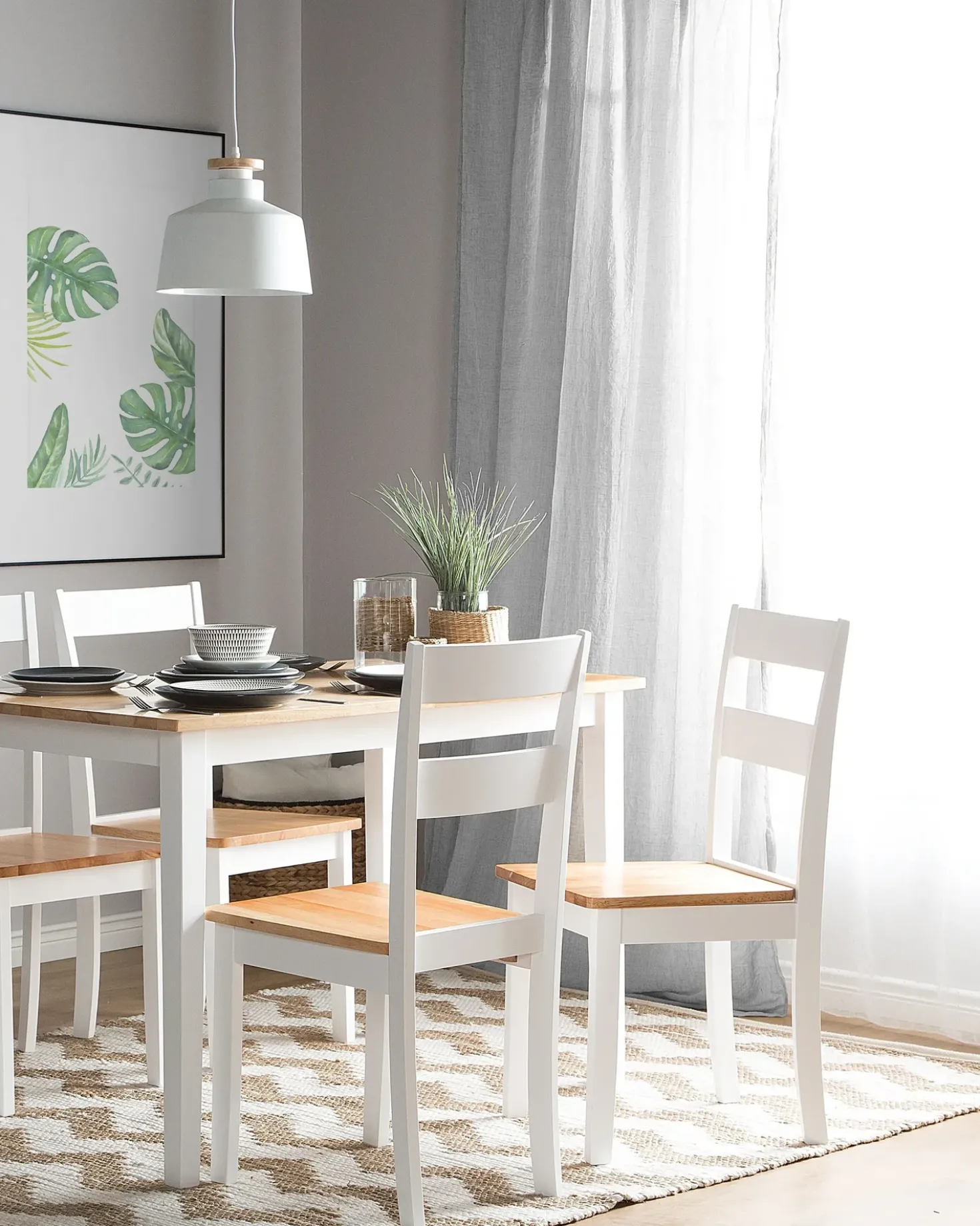 Set di 2 sedie da pranzo GEORGIA Legno Bianco