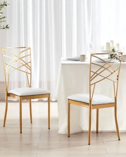 Set di 2 sedie da pranzo GIRARD Metallo Oro