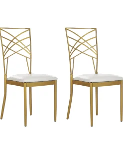Set di 2 sedie da pranzo GIRARD Metallo Oro