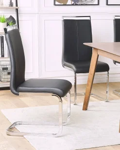 Set di 2 sedie da pranzo GREEDIN Pelle sintetica Nero