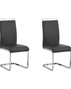 Set di 2 sedie da pranzo GREEDIN Pelle sintetica Nero