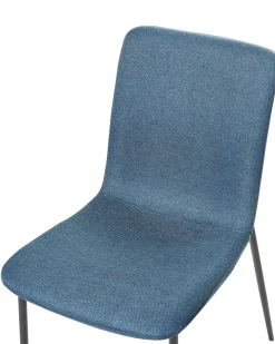 Set di 4 sedie da pranzo GLENDIVE Tessuto Blu scuro