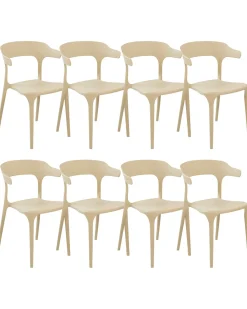 Set di 8 sedie da pranzo GUBBIO Beige sabbia