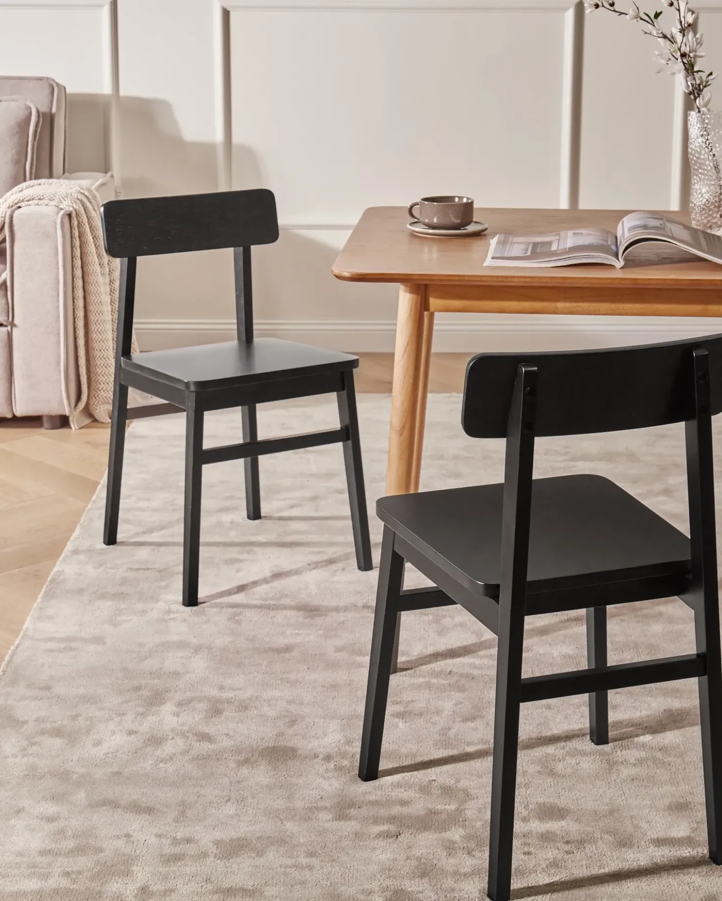 Set di 2 sedie da pranzo GORRE Legno Nero