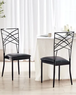 Set di 2 sedie da pranzo GIRARD Metallo Nero