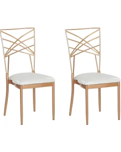 Set di 2 sedie da pranzo GIRARD Metallo Oro rosa