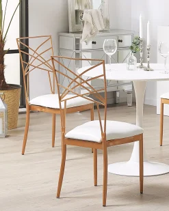 Set di 2 sedie da pranzo GIRARD Metallo Oro rosa