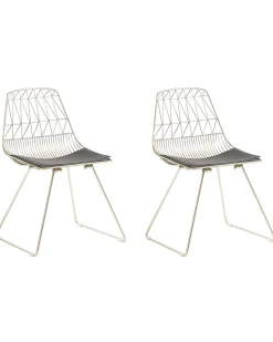Set di 2 sedie da pranzo HARLAN Metallo Oro