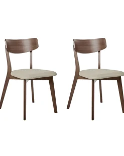 Set di 2 sedie da pranzo HOPE Legno Marrone/Beige