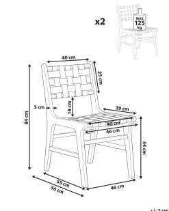 Set di 2 sedie da pranzo HUMBLE Legno Marrone chiaro