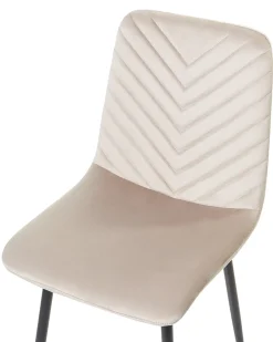 Set di 4 sedie da pranzo HAVRE Velluto Beige