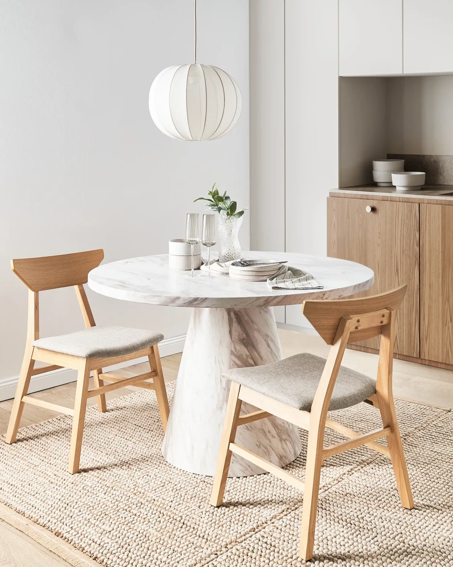 Set di 2 sedie da pranzo HOPKINS Legno Marrone chiaro