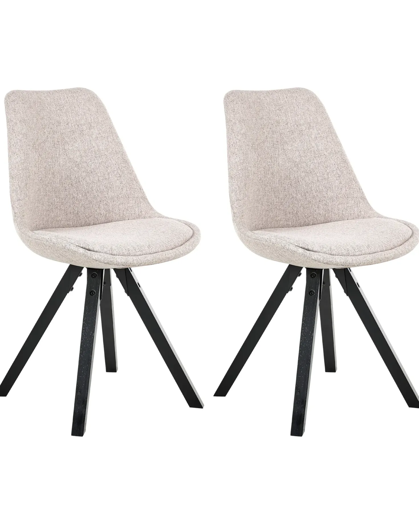 Set di 2 sedie da pranzo HEDLEY Tessuto Beige