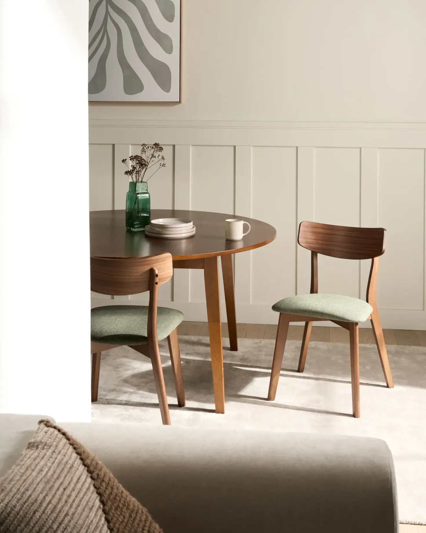 Set di 2 sedie da pranzo HOPE Legno Marrone scuro/Verde