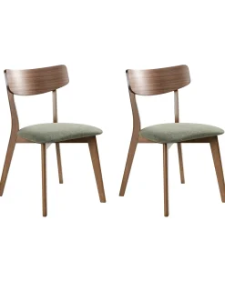 Set di 2 sedie da pranzo HOPE Legno Marrone scuro/Verde