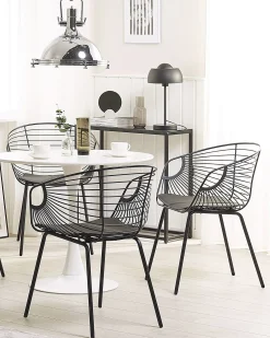 Set di 2 sedie da pranzo HOBACK Metallo Nero