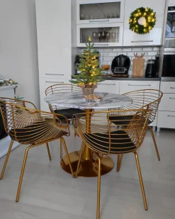 Set di 2 sedie da pranzo HOBACK Metallo Oro