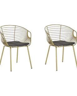 Set di 2 sedie da pranzo HOBACK Metallo Oro
