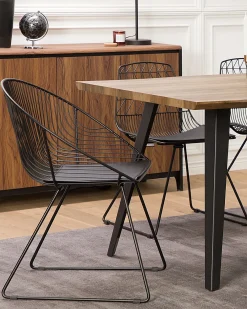 Set di 2 sedie da pranzo HARLAN Metallo Nero