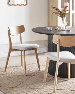 Set di 2 sedie da pranzo HOPE Legno Marrone chiaro/Grigio