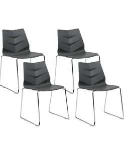 Set di 4 sedie da pranzo HARTLEY Grigio scuro