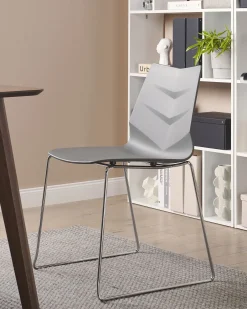 Set di 4 sedie da pranzo HARTLEY Grigio scuro
