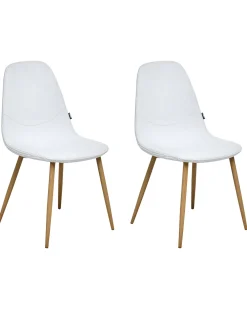 Set di 2 sedie da pranzo HILDEN Velluto a coste Bianco