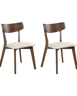Set di 2 sedie da pranzo HOPE Legno Marrone scuro/Bianco sporco