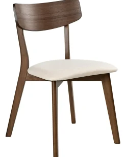 Set di 2 sedie da pranzo HOPE Legno Marrone scuro/Bianco sporco