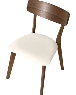 Set di 2 sedie da pranzo HOPE Legno Marrone scuro/Bianco sporco